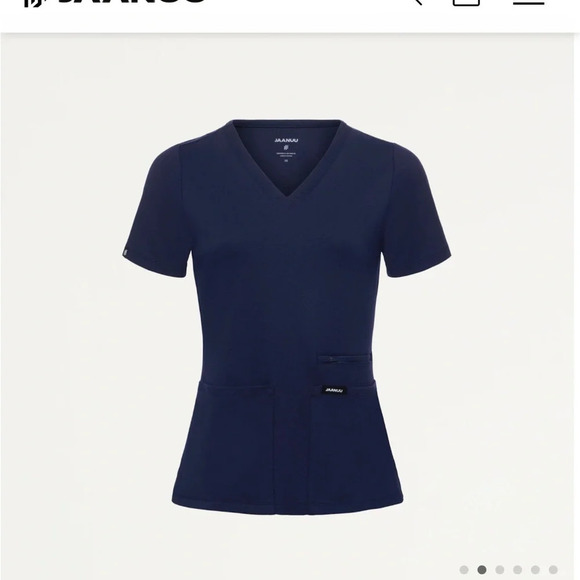 Jaanuu Navy 4 pocket Scrub Top - Picture 2 of 6